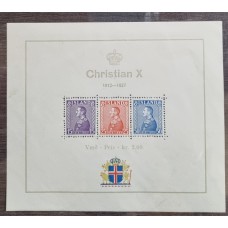 ISLANDIA 1937 Yv BLOQUE 1 HOJA CON GOMA RARA 50 €